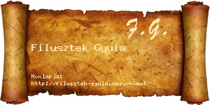 Filusztek Gyula névjegykártya