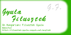 gyula filusztek business card